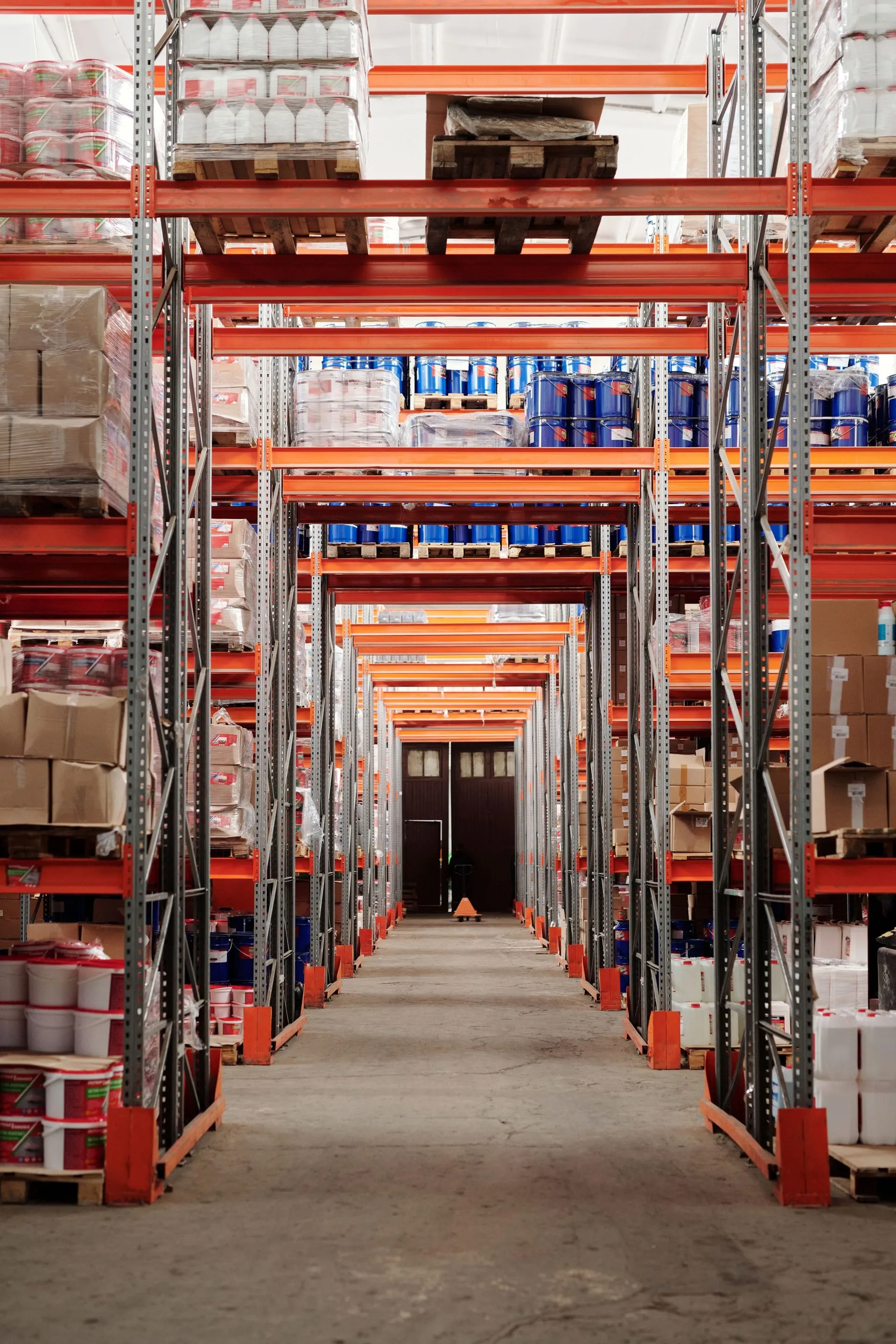Modern industrial distribution warehouse operation